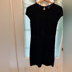 Gap S Black Cotton blend Knit Women's Dress Semi Sheer Bodice